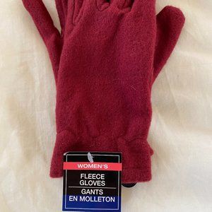 Women's Red Fleece Gloves
